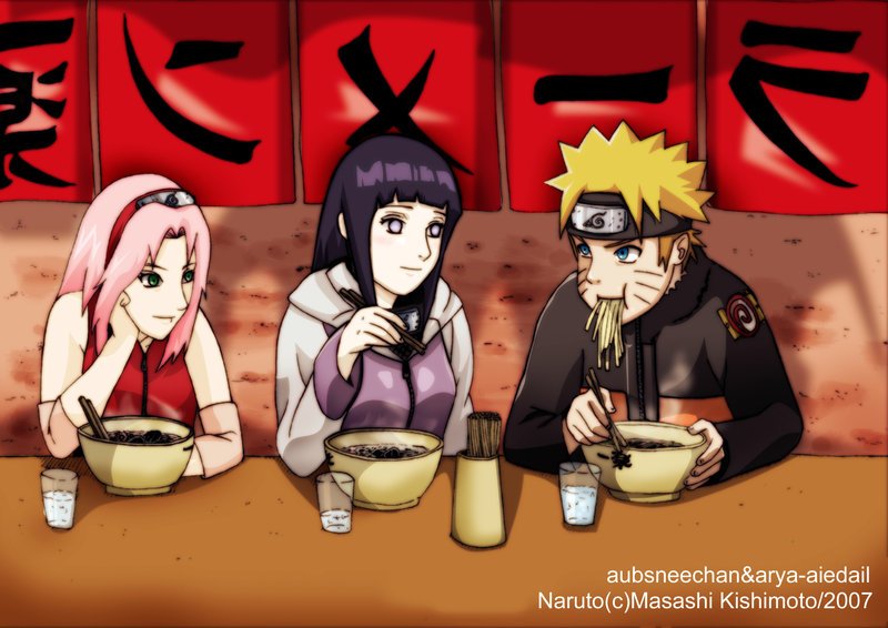 IchirakuRamen_NaruHinaSaku_by_Aubsneechan